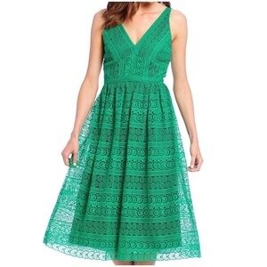 Antonio Melani Elegant Green Lace Dress